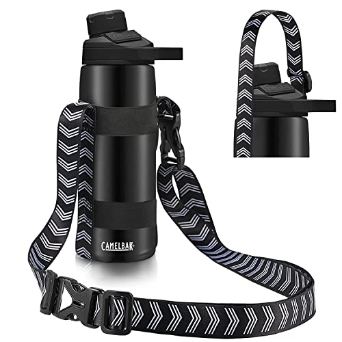 EasyAcc Water Bottle Handle Shoulder Strap, for 12oz - 64 oz Owala Hydro Flask Wide Mouth Water Bottles and Universal Water Bottles, with Carabiner, for Walking Hiking Camping (Bottle Excluded)