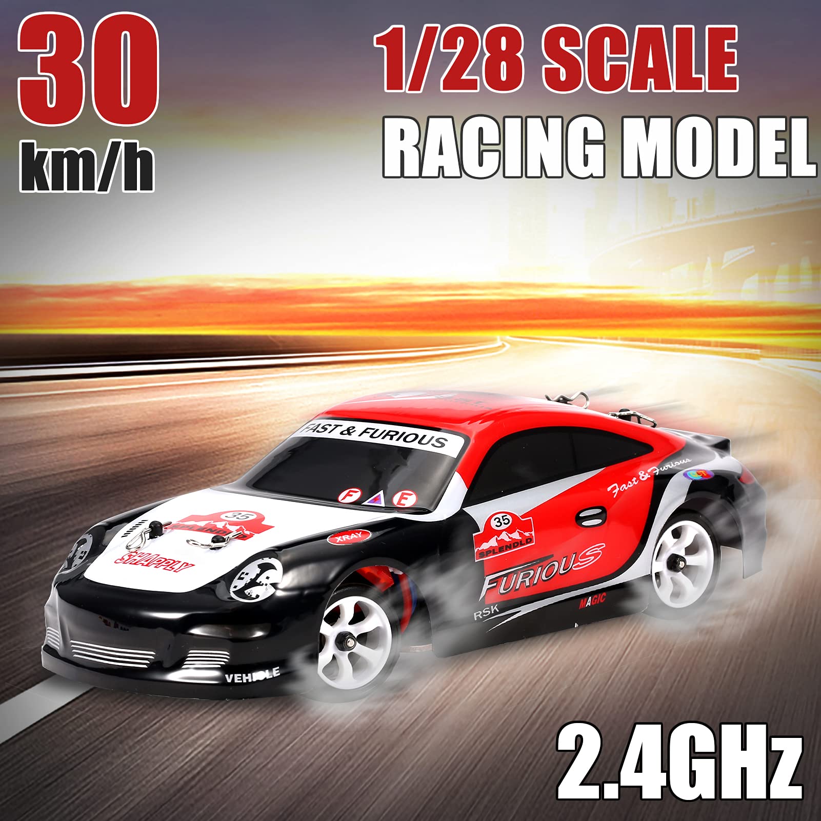 GoolRC WLtoys K969 RC Car, 1:28 Scale 2.4GHz Remote Control Car, 4WD 30KM/H High Speed RC Racing Car, Drift Car for Kids and Adults