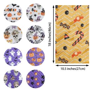 CEYOU Zyoug 12pcs 18x 10.5 inches 46 x 27 cm 100percent Cotton Fabric with 12 Different Pattern Precut Fat Eighth Bundle Fabric for Patchwork DIY Craft Sewing Halloween Pattern