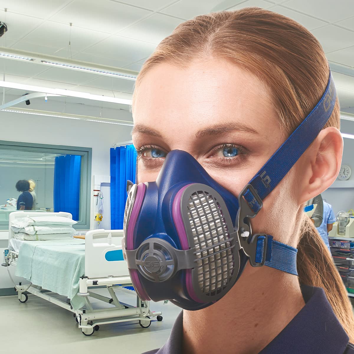 GVS ELIPSE P100 Elastomeric Half Mask Respirator with Source Control for Healthcare Professionals with Replaceable and Reusable Filters Included