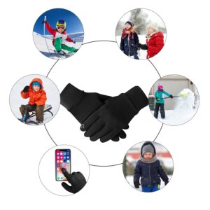 YukiniYa Kids Winter Gloves Thick Soft Fleece Warm Touch Screen Anti-Slip for Boys Girls 3-15 Years Cycling School