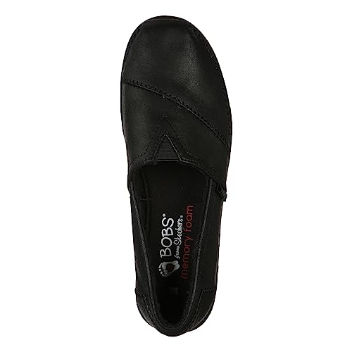 Skechers BOBS Women's 113352 Loafer, Black/Black, 10