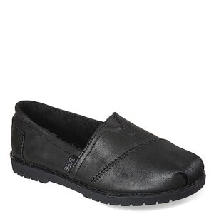 Skechers BOBS Women's 113352 Loafer, Black/Black, 10