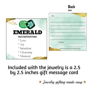 real raw beryl emerald stone tiny 4 to 6mm stud earrings with solid 925 sterling silver may birthstone gift for her niece daughter mom Uniquelan Jewelry (zambia-emerald)