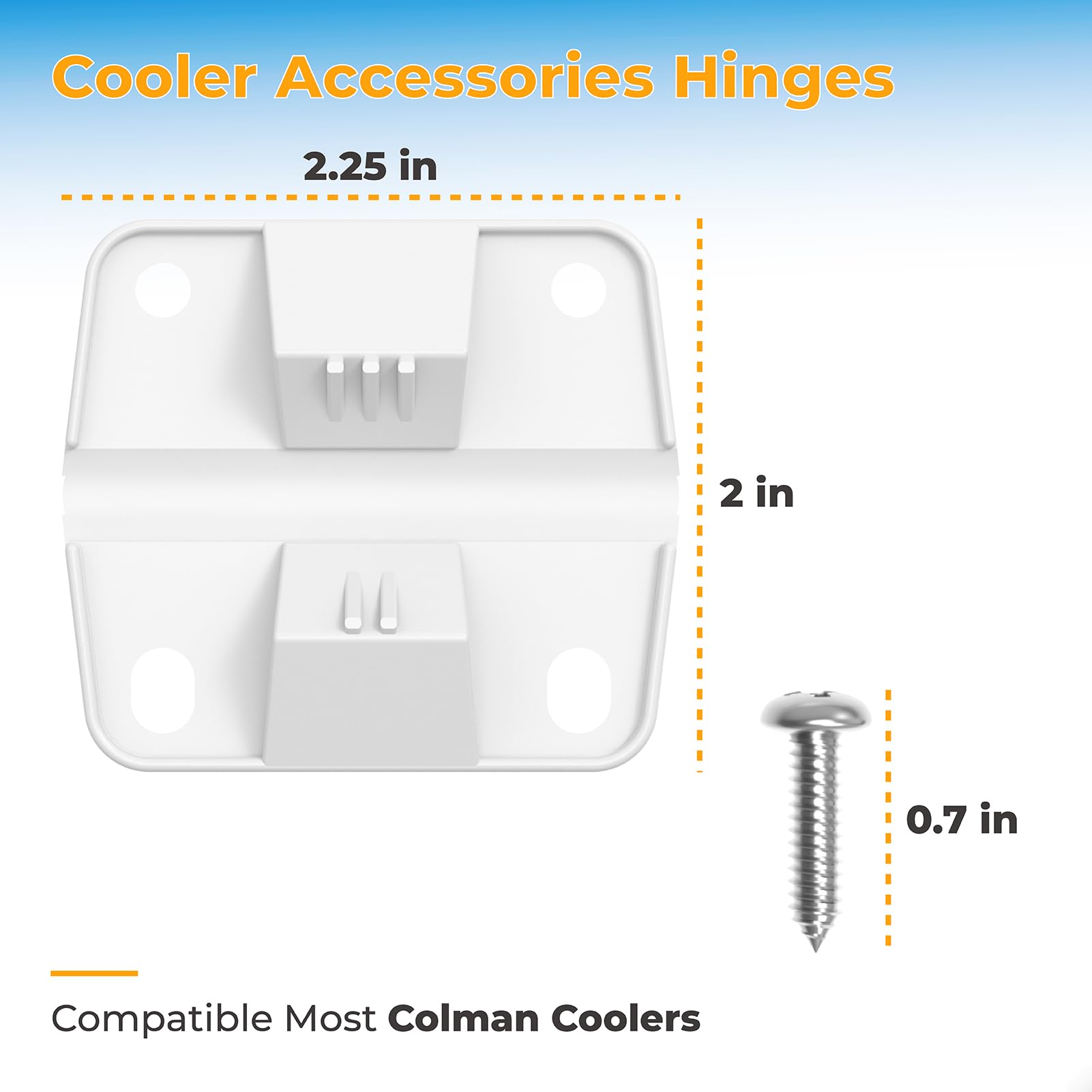 Cooler Replacement Plastic Hinges & Screws Set Compatible with Coleman Coolers | 4 Pack