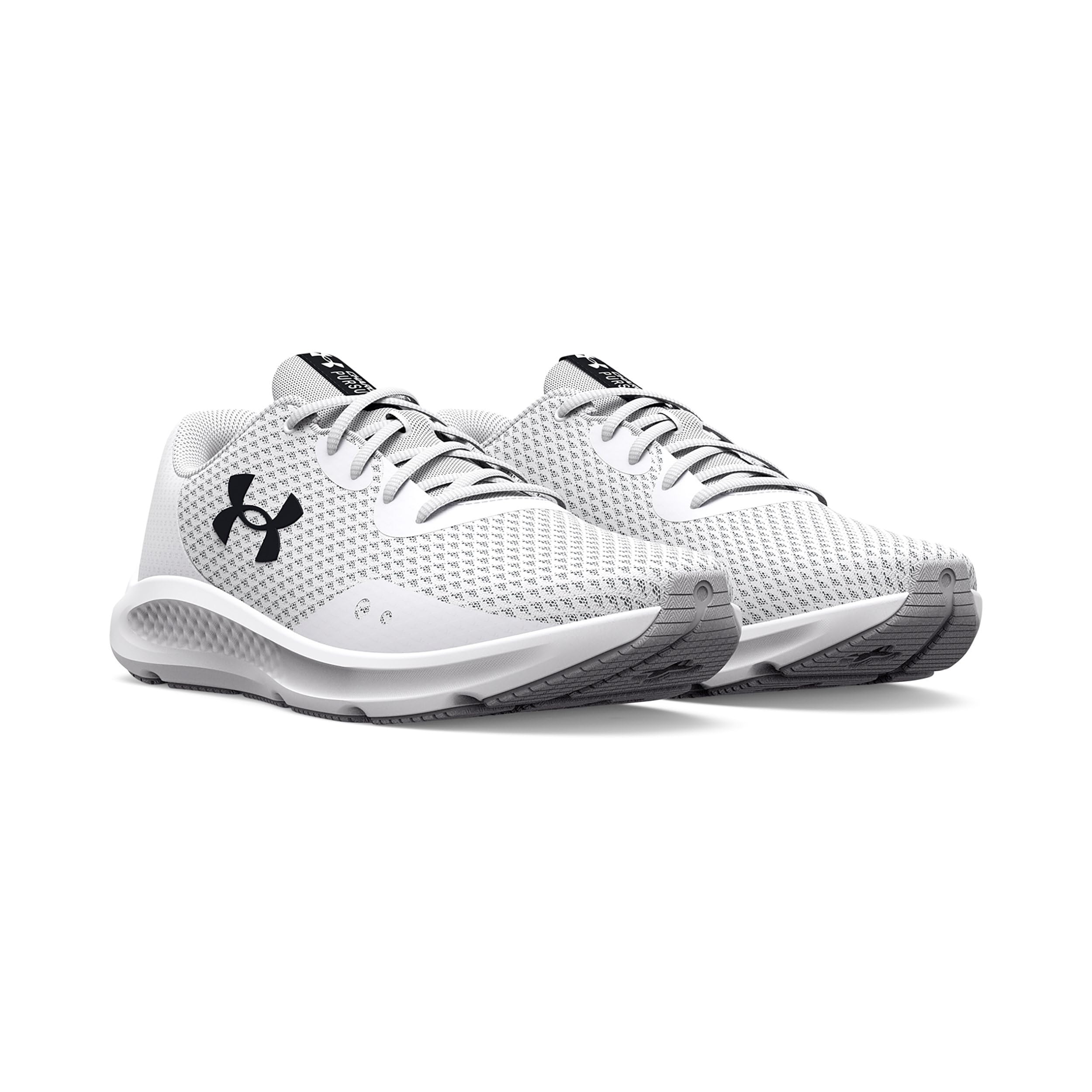 Under Armour Women's Charged Pursuit 3, White/Black, 5.5 Medium US