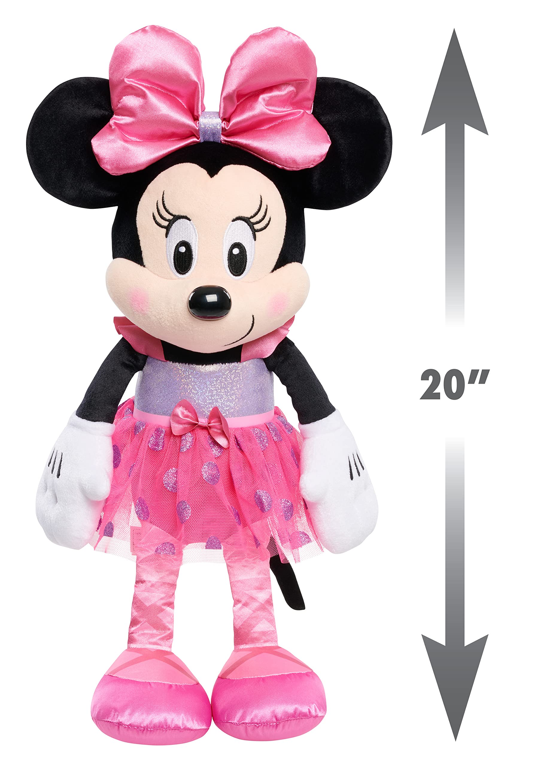 Disney Junior Minnie Mouse 19-Inch Large Minnie Mouse Ballerina Plushie, Officially Licensed Kids Toys for Ages 3 Up by Just Play