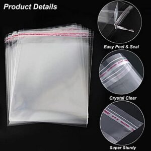 Yotelab Self Sealing Cellophane Bags Self Adhesive,8x11 Inch 100 Pcs Clear Resealable Cellophane Bags For Packaging Products, Clothing, Photos and Cards