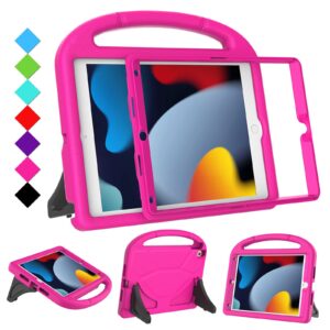 rtobx ipad 10.2 & 10.5 case for kids, ipad 9th/8th/7th generation 10.2" 2021 2020 2019 case with screen protector, ipad air 3rd gen/pro 10.5 inch protective cover with handle stand, pink