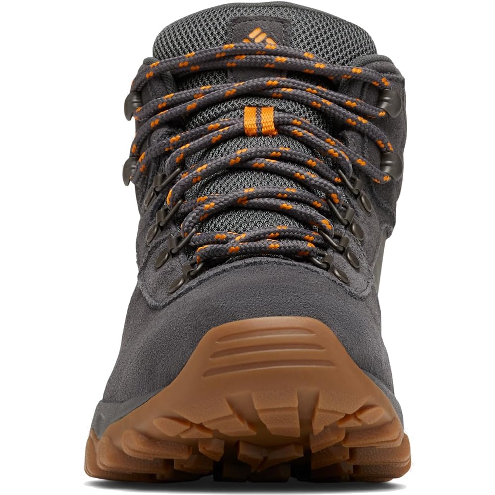 Columbia Men's Newton Ridge Plus II Suede Waterproof Hiking Shoe, Dark Grey/Gold Amber, 8