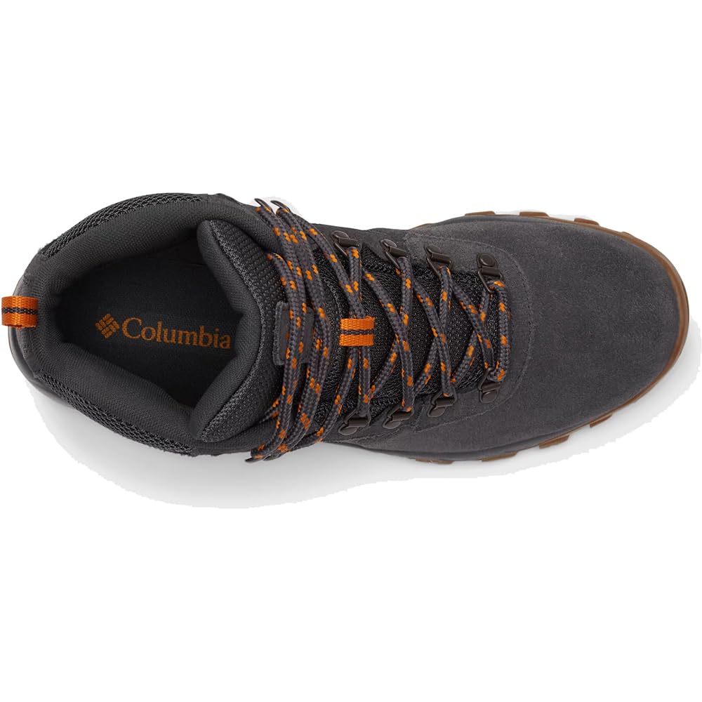 Columbia Men's Newton Ridge Plus II Suede Waterproof Hiking Shoe, Dark Grey/Gold Amber, 8