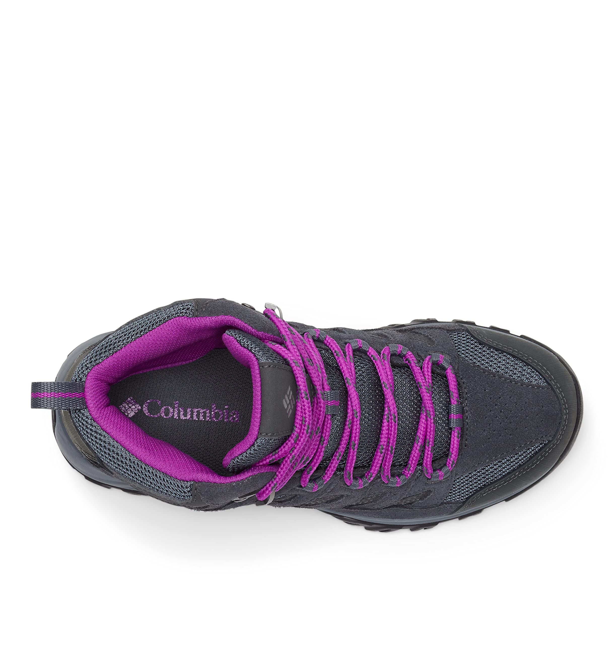 Columbia Womens Crestwood Mid Waterproof Boot Hiking Shoe, Graphite, Bright Plum, 7.5 US