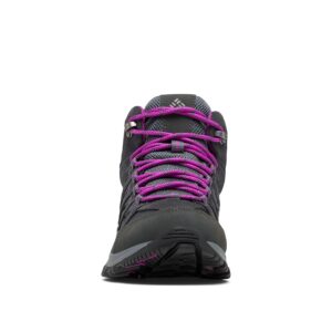 Columbia Womens Crestwood Mid Waterproof Boot Hiking Shoe, Graphite, Bright Plum, 7.5 US