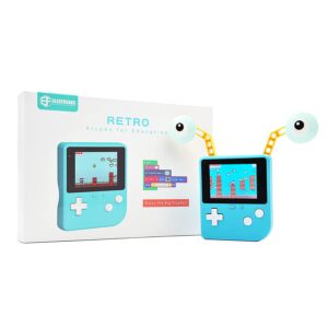 elecfreaks retro coding arcade for microsoft makecode diy programmable handheld game console suitable for stem education, kid game programming learning machine supports block programming and python