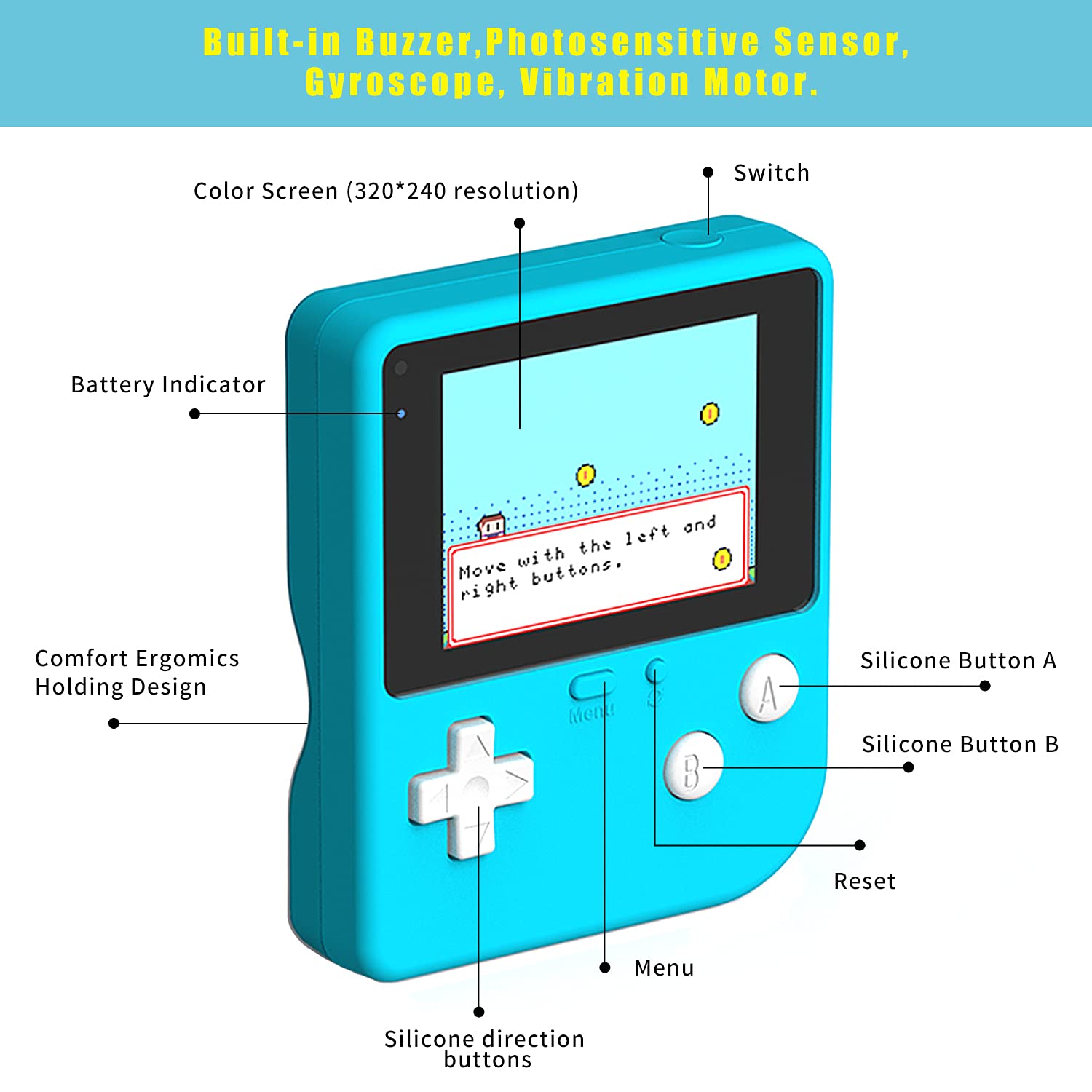 ELECFREAKS Retro Coding Arcade for Microsoft Makecode DIY Programmable Handheld Game Console Suitable for STEM Education, Kid Game Programming Learning Machine Supports Block Programming and Python