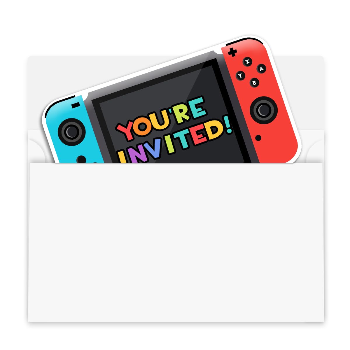 Yangmics Direct Video Gamer Birthday Party Fill In Invitations, Video Game Party Invitations, Decorations, Favors for Boys Kids, 30 Invitations + 30 Envelopes