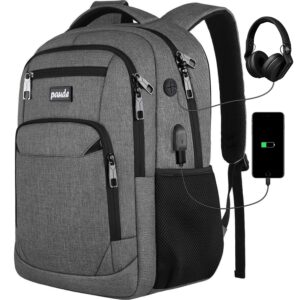 paude travel backpack for men and women,17.3 inch school backpack for teens,laptop backpack with usb charging port for business college trip