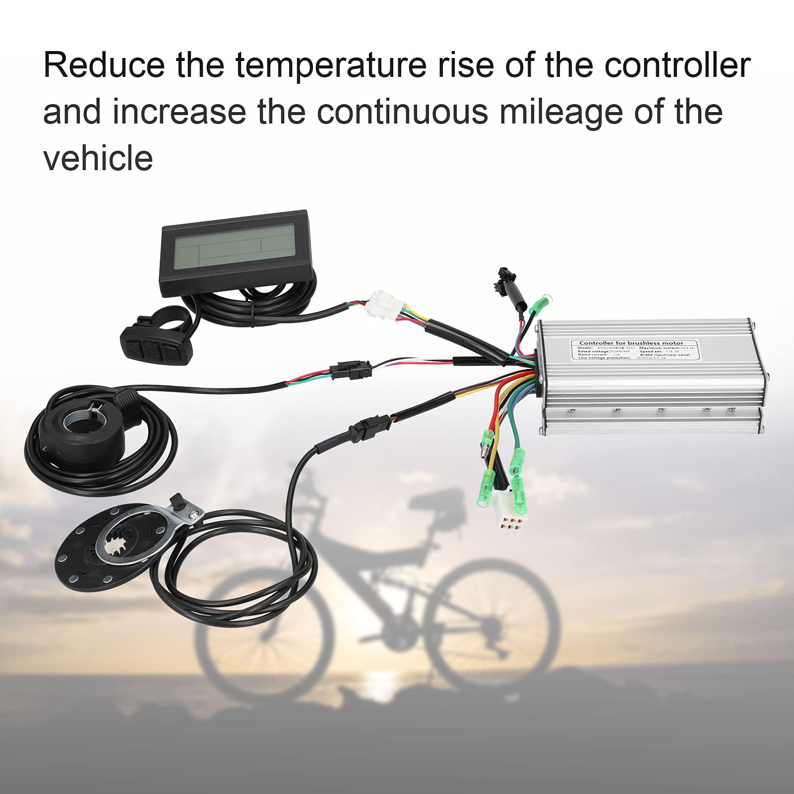 BTER E-Bike Motor Controller Kit, 36V48V 500W Electric Bike Motor Speed Controller with LCD Display, DIY E-Bike Conversion Kit for KT, for Electric Bicycle, Scooter, Electric Skateboard