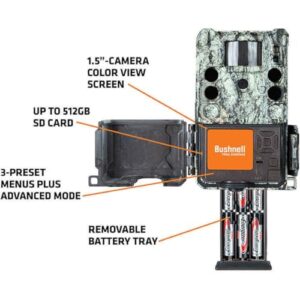 Bushnell Trail Camera CORE S-4K, No-Glow Game Camera with 4K Video and 1.5” Color Viewscreen