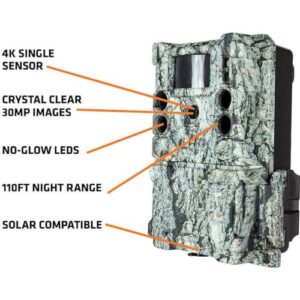 Bushnell Trail Camera CORE S-4K, No-Glow Game Camera with 4K Video and 1.5” Color Viewscreen