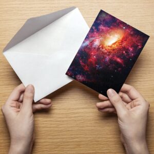 Better Office Products 50-Pack All Occasion Greeting Cards Box Set, 4 x 6 inch, 50 Assorted Blank Note Cards & 50 Envelopes, 6 Cosmic Galaxy Designs, Blank Inside, 50 Pack