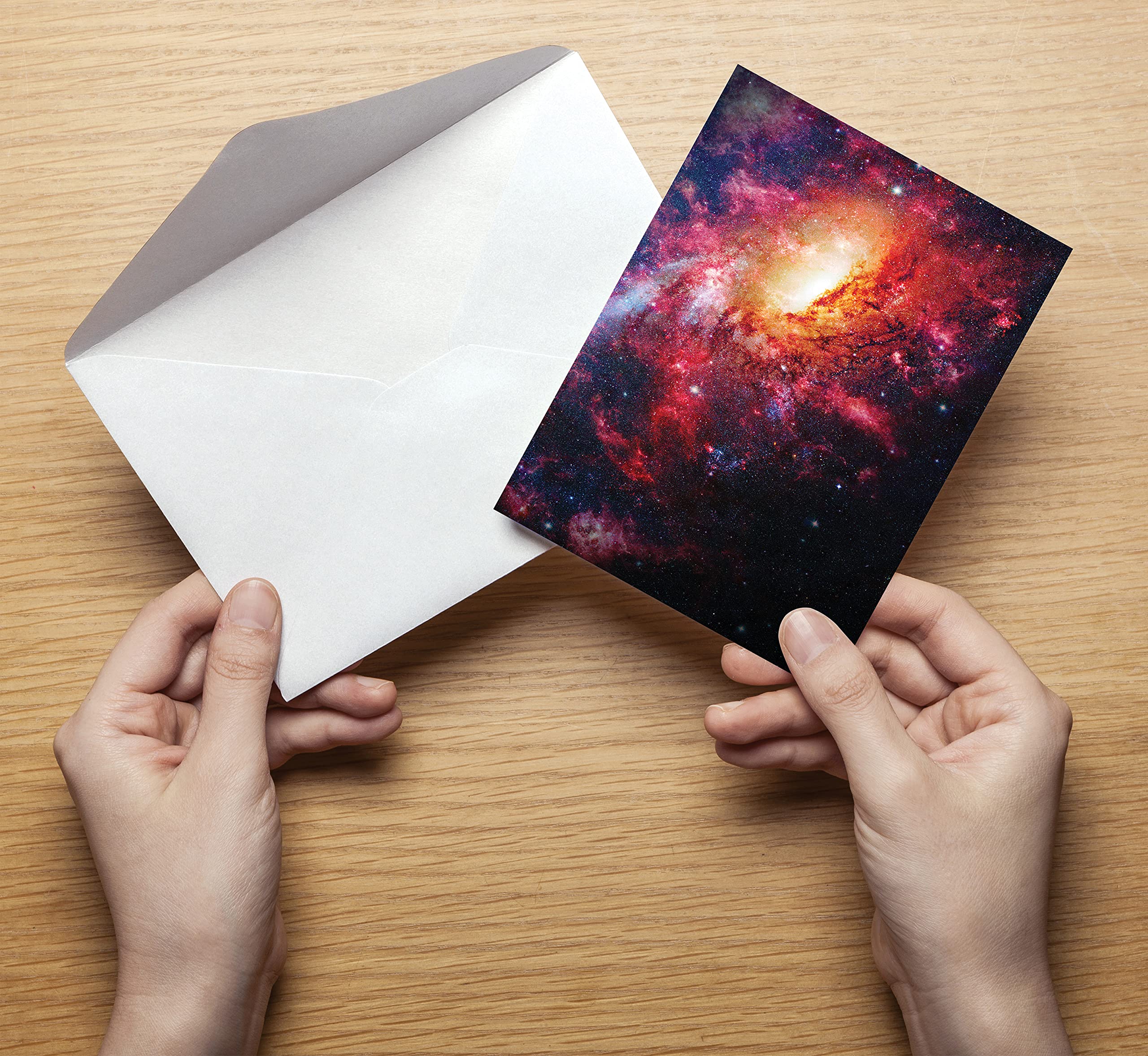 Better Office Products 50-Pack All Occasion Greeting Cards Box Set, 4 x 6 inch, 50 Assorted Blank Note Cards & 50 Envelopes, 6 Cosmic Galaxy Designs, Blank Inside, 50 Pack