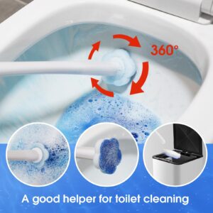 Topo Bear Disposable Toilet Bowl Brush with 40 Toilte Wand Refills, Toilet Bowl Cleaner Wands, Toilet Cleaning System Starter Kit