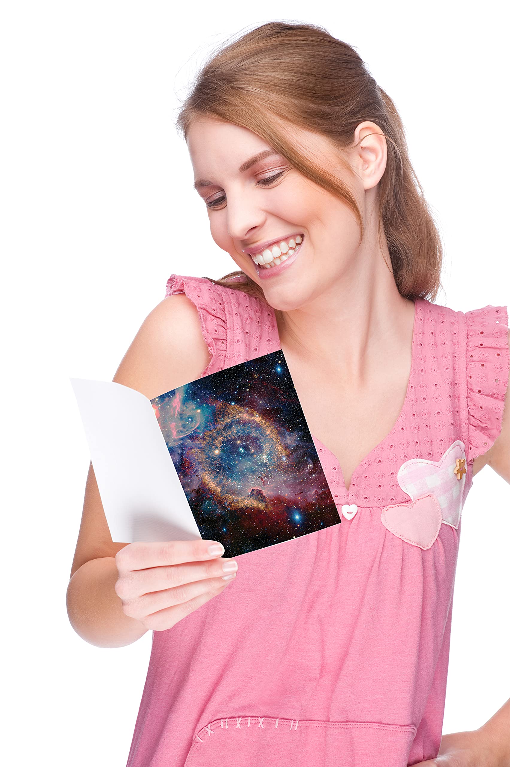 Better Office Products 50-Pack All Occasion Greeting Cards Box Set, 4 x 6 inch, 50 Assorted Blank Note Cards & 50 Envelopes, 6 Cosmic Galaxy Designs, Blank Inside, 50 Pack