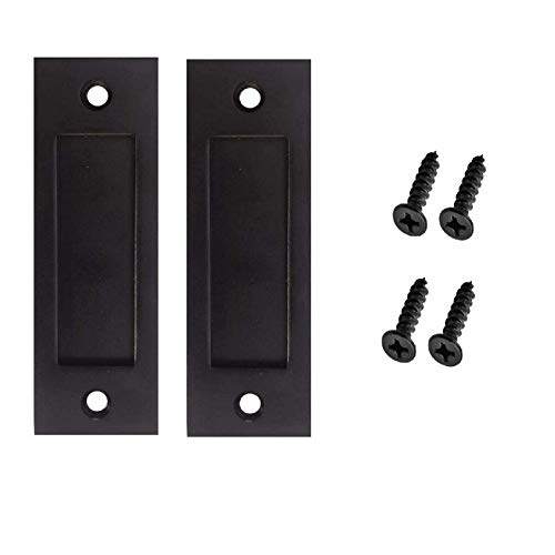 Fpz-bd 6" 2 Pack Sliding Barn Door Handle - Flat Black Flush Handle for Sliding Barn Closet/Drawers Door/Cabinets