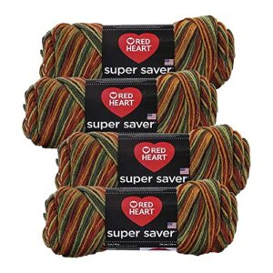 red heart super saver yarn (4-pack of 5oz skeins) (fall)