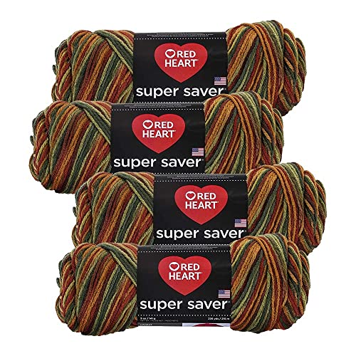 Red Heart Super Saver Yarn (4-Pack of 5oz Skeins) (Fall)