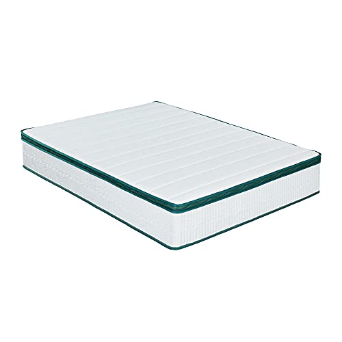 Olee Sleep Queen Mattress, 13 Inch Hybrid Mattress, Gel Infused Memory Foam, Pocket Spring for Support and Pressure Relief, CertiPUR-US Certified, Bed-in-a-Box, Firm, Green, Queen Size