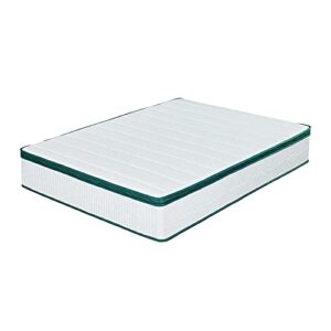 Olee Sleep Queen Mattress, 13 Inch Hybrid Mattress, Gel Infused Memory Foam, Pocket Spring for Support and Pressure Relief, CertiPUR-US Certified, Bed-in-a-Box, Firm, Green, Queen Size