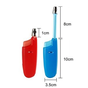 Candle Lighter Long Neck Adjustable Lighter Butane Gas Refillable Plastic Lighter Kitchen Igniter (5 Pack) (Butane Included) (5 Pack Lighters)