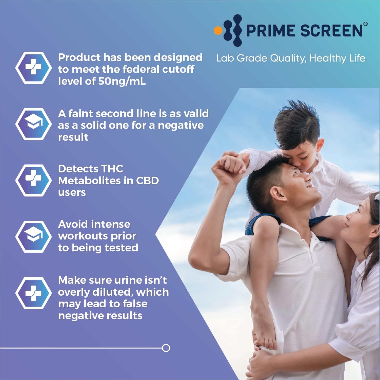 [5 Pack] Prime Screen THC Marijuana Drug Test Kit - Medically Approved Urine Drug Screening Test - Detects Any Form of THC Cannabis