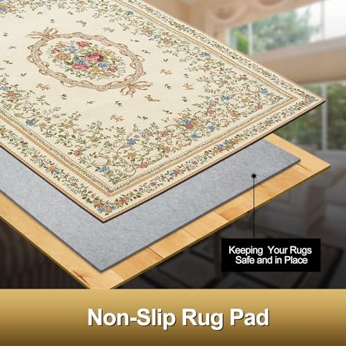 ITSOFT Ultra Premium Non Slip Felt Area Rug Pad, Thick Cushioned Gripper Pad for Hardwood Floors Under Carpet Protects Floors, 1/4" Thickness, 8 x 10 Feet