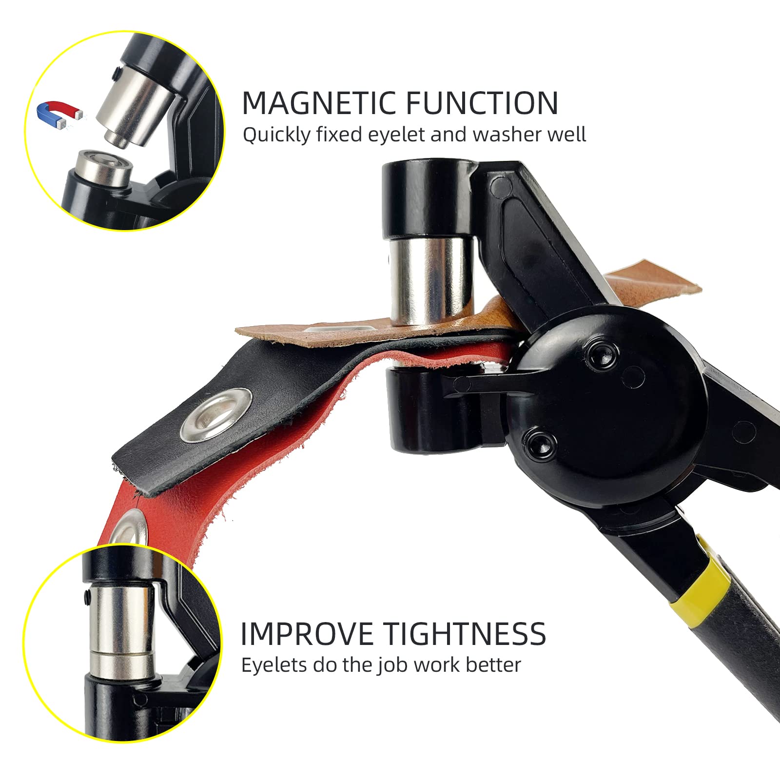 HAPDEN Grommet Tool Kit, 3/8 inch Handheld Eyelet Kit Manual Grommet Press Machine with 500 pcs 10 mm Grommets