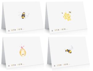 the lazy panda card company 20 blank cute all occasion bee greeting cards made from recycled paper (bee note cards)