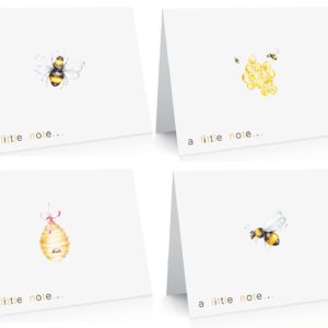 the lazy panda card company 20 Blank Cute All Occasion Bee Greeting Cards made from Recycled paper (Bee Note Cards)