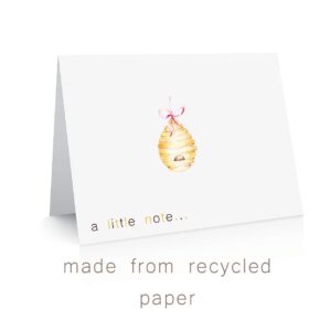 the lazy panda card company 20 Blank Cute All Occasion Bee Greeting Cards made from Recycled paper (Bee Note Cards)