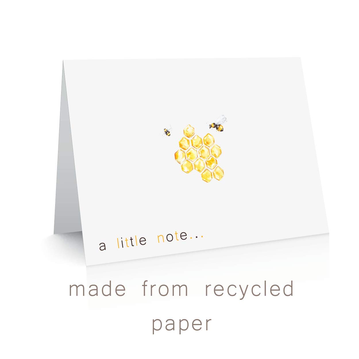 the lazy panda card company 20 Blank Cute All Occasion Bee Greeting Cards made from Recycled paper (Bee Note Cards)