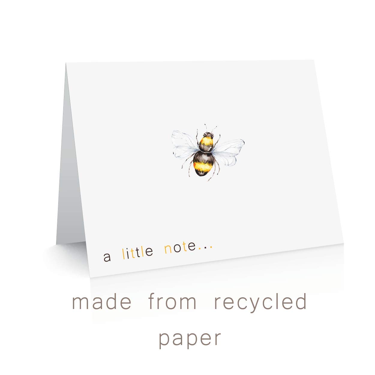 the lazy panda card company 20 Blank Cute All Occasion Bee Greeting Cards made from Recycled paper (Bee Note Cards)