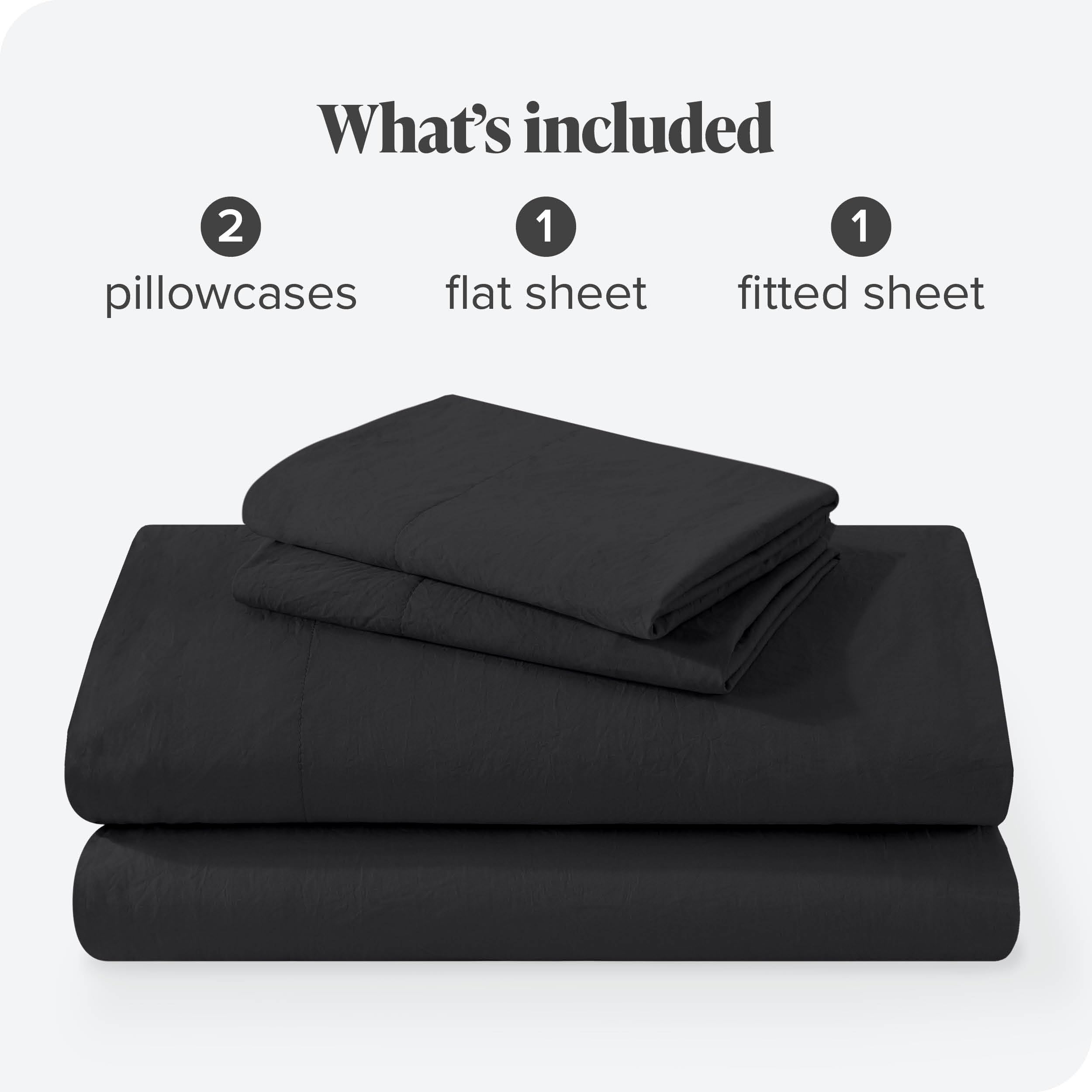 Bare Home Washed Queen Sheet Set - Premium 1800 Ultra-Soft Microfiber Queen Bed Sheets - Incredible Softness - Deep Pocket - Bedding Sheets & Pillowcases (Queen, Washed Black)