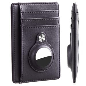 Hawanik Slim Minimalist Front Pocket Air Tag Wallet with Built-in Case Holder for AirTag