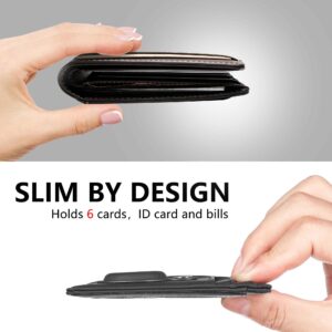 Hawanik Slim Minimalist Front Pocket Air Tag Wallet with Built-in Case Holder for AirTag