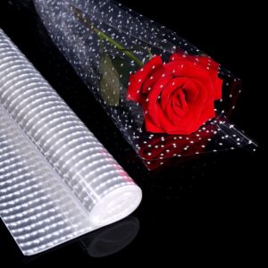 joson 50 sheets of transparent small star pattern cellophane flower wrapping paper opp material waterproof material plastic gift wrapping paper