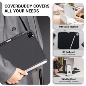 SWITCHEASY CoverBuddy iPad Pro 12.9" Case Compatible with Magic Keyboard & Smart Keyboard Folio (Keyboard Not Included) | with Pencil Holder | for 2021-2022 iPad Pro 12.9" 5th-6th Gen - Black