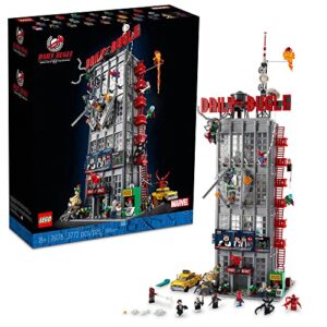 lego marvel spider-man daily bugle newspaper office 76178 building set - featuring 25 spider-verse minifigures including peter parker, venom, and spider-gwen, collectible gift idea for adults