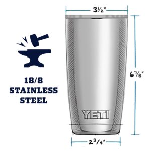 YETI Rambler 20 oz Tumbler, Stainless Steel, Vacuum Insulated with MagSlider Lid, Sharptail Taupe