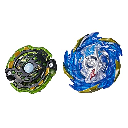 Hasbro Burst Surge Speedstorm Evo Helios Blazebringer and Jormuntor J6 Spinning Top Twin Pack - Battle Spinning Top Toy